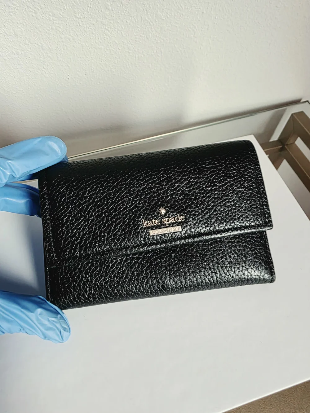 kate spade pebbled elegant hardware